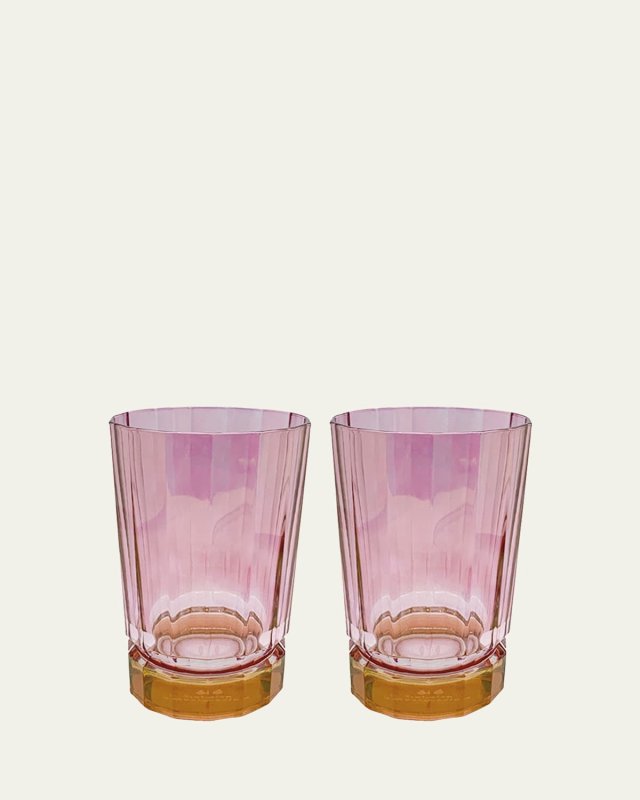 Pink Shaded Glass Tumblers, Set of 2